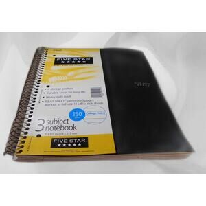 Mead Five Star 3 Subject Spiral Notebook College Ruled Unused 11 X 8.5"